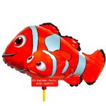 ลูกโป่งก้านรูปปลานีโม่ สีส้ม ไซต์ 12 นิ้ว Nemo Fish Balloon