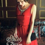 Sister Made, Red Premium Dress Adorn with Red Belt
