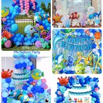 ซุ้มโค้ง แบลคดรอป ท้องทะเล สัตว์ทะเล Aquatic animals Balloons colum