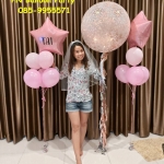 เซ็ตช่อลูกโป่งดาวและกริตเตอร์ขนาด 36 นิ้ว พร้อมข้อความและพู่