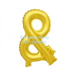 ลูกโป่งตัวอักษร & ขนาด 14 นิ้ว Alphabet Letter Foil Balloon Gold Color