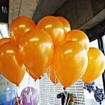 ลูกโป่งสวรรค์ทรงกลมสีมุก สีส้มพาสเทล Latex Metalic Color Balloon แพคละ 20 ใบ