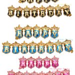 ลูกโป่งวันเกิดรูปมงกุฎแบบแผง Crown foil Balloons Happy Birthday