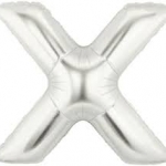 ลูกโป่งตัวอักษร X ขนาด 14 นิ้ว Alphabet Letter Foil Balloon Silver Color