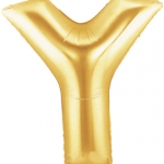 ลูกโป่งตัวอักษร Y ขนาด 14 นิ้ว Alphabet Letter Foil Balloon Gold Color