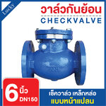เช็ควาล์ว (Check Valve) เช็ควาล์วเหล็กหล่อ แบบหน้าแปลน ขนาด 6 นิ้ว