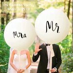 ลูกโป่ง MR & MRS สีขาว ขนาด 24" White Balloons
