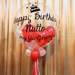 ลูกโป่งบับเบิ้ลญี่ปุ่น สวยใส ลอยนาน พร้อมข้อความ+พู่ Bubble Balloons Colorful