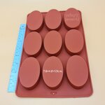 แม่พิมพ์ซิลิโคน วงรี9ช่อง พิมพ์สบู่55g. ใช้สำหรับ ขนม วุ้นแฟนซี ช็อคโกแลต โมลสบู่ เรซิน silicone mold เจริญ12