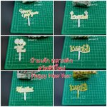 ✅🇹🇭 ป้ายเค้ก 100ชิ้น สวัสดีปีใหม่ Happy New Year 1ลายต่อแพ็ค ป้ายปักเค้ก พลาสติก j12