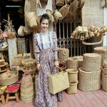 เดรสยาวซิปหลังลายดอกไม้