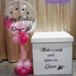 เซ็ตกล่องเซอร์ไพส์ บับเบิ้ลและข้อความ พร้อมท๊อปปิ้งลูกโป่งและฟรุ๊งฟริ๊งในกล่อง