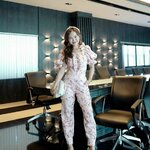 จั้มสูทลายดอกซากุระสีละมุน