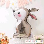 ลูกโป่งกระต่ายสีเงินเทา Rabbit Foil Balloon
