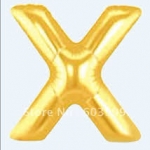 ลูกโป่งตัวอักษร X ขนาด 14 นิ้ว Alphabet Letter Foil Balloon Gold Color