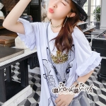 ชุดมินิเดรสเก๋ๆนะคะ ทรงคอกลม