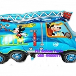 ลูกโป่งรถดับเพลิงสีน้ำเงิน Bule Fire Truck CAR Foil Balloon