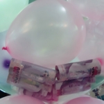 ลูกโป่งใส่เงิน งานบับเบิ้ลญี่ปุ่น ขนาด 24 นิ้ว พร้อมข้อความ+พู่