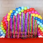 ซุ้มโค้งม่านสายรุ้งเปิดงาน 2×3 ม. +เสา 2 ต้น Rainbow backdrops Balloons colum