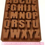 A-Z ตัวอักษรใหญ่ พิมพ์สีน้ำตาล พิมพ์ซิลิโคน ตัวหนังสือ ตัวอักษร แม่พิมพ์ j12