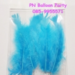 ขนนกสีฟ้าอ่อน สำหรับใส่ในลูกโป่งบับเบิ้ลอัดแก๊สฮีเลียม
