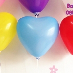 ลูกโป่งหัวใจ สีเหลือง Latex Balloon ขนาด 5 นิ้ว แพคละ 20 ใบ