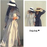 Maxi Dress แขนยาวคอวีสีขาว