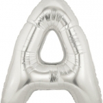 ลูกโป่งตัวอักษร A ขนาด 40 นิ้ว สีเงิน Alphabet Letter Foil Balloon Silver Color