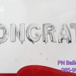 ลูกโป่ง CONGRATS ตัวอักษรสีเงิน ขนาด 16 นิ้ว
