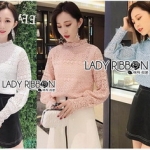 Vintage Pastel Lady Ribbon Lace Blouse