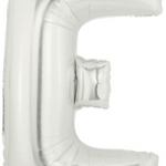 ลูกโป่งตัวอักษร E ขนาด 40 นิ้ว สีเงิน Alphabet Letter Foil Balloon Silver Color