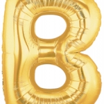 ลูกโป่งตัวอักษร B ขนาด 14 นิ้ว Alphabet Letter Foil Balloon Gold Color