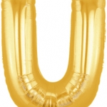 ลูกโป่งตัวอักษร U ขนาด 14 นิ้ว Alphabet Letter Foil Balloon Gold Color