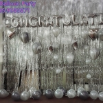 ฉากถ่ายรูป Congratulation เพิ่มความสวยด้วยม่านฟรอยสีเงิน Blackdropถ่ายภาพ