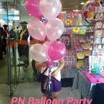 ช่อลูกโป่งแสดงความยินดีโทนสีชมพู ลูกโป่ง Congrats 1 ใบ และพู่สีเงิน