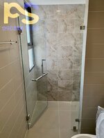 กั้นแบ่งส่วนเปียกแห้งในห้องน้ำด้วยกระจกเทมเปอร์มือจับเหลี่ยมสวยหรู