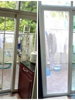 ประตูมุ้งลวดบานเลื่อนอลูมิเนียมสีขาว