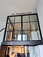 กั้นห้องคอนโดduplexด้วยประตูกระจกอลูมิเนียมสไตล์ลอฟท์