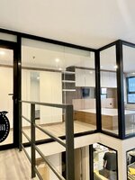 กั้นห้องคอนโดดูเพล็กduplexด้วยประตูกระจกอลูมิเนียมคอนโดไอดิโอ จรัญสนิทวงศ์70