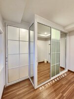 บิ้วอินตู้เสื้อผ้ากระจกอลูมิเนียมพร้อมทำเป็นกั้นห้องwalkinclosetในตัว