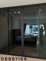 กั้นห้องwalkinclosetพร้อมบิ้วอินตู้เสื้อผ้าเข้ามุมด้วยกระจกอลูมิเนียม