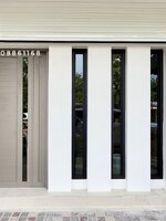 ประตูบ้านบานเปิดแม่ลูกอลูมิเนียมสีเทาแอทแทกเกรย์ สวยงาม แข็งแรง ทนทาน กันน้ำกันแมลง100%ไม่ผุ ไม่เป็นสนิม