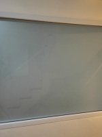 หน้าต้างบานตายอลูมิเนียมสีขาวกระจกฝ้า