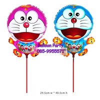 ลูกโป่งก้านการ์ตูนรูปโดเรมอน สีชมพู Doraemon Balloon