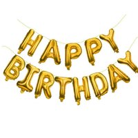 ลูกโป่งตัวอักษรสีทอง รุ่น Slim Fancy Happy Birthday Alphabet Foil Balloon