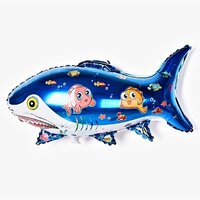 ลูกโป่งการ์ตูนรูป ปลาฉลาม สีฟ้า Shark Fish Balloon