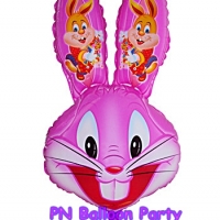 ลูกโป่งก้านรูปกระต่ายสีชมพู ไซต์ 12 นิ้ว Bugbunny Balloon