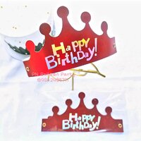 มงกุฎวันเกิด Happy Birthday สีแดง สามารถปรับขนาดได้