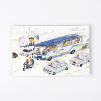Bus No.8 postcard โปสการ์ด ลายรถเมล์สาย8 4x6 inch
