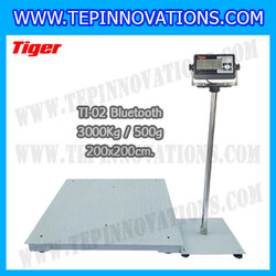 เครื่องชั่งน้ำหนักBluetooth เครื่องชั่งบลูทูธ เครื่องชั่งน้ำหนัก3000kg เครื่องชั่งขนาดใหญ่ 3000kg ตาชั่ง3ตัน ตาชั่งดิจิตอล3000kg พิกัด 3000kg ความละเอียด 500g ขนาดแท่นชั่ง 200*200cm. ยี่ห้อ TIGER รุ่น TI-02